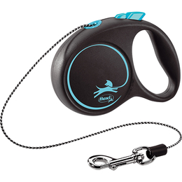 Рулетка Flexi Black Design XS трос 3&nbsp;м для животных до 8&nbsp;кг, голубой