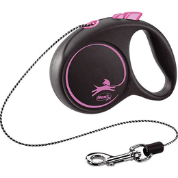Рулетка Flexi Black Design XS трос 3 м для животных до 8 кг, розовый