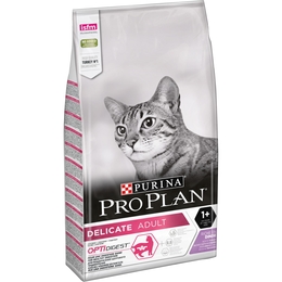 Pro Plan Adult Delicate OptiDigest для взрослых кошек с чувствительным пищеварением, индейка, 10&nbsp;кг
