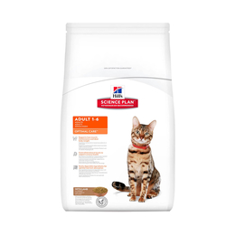 Hill`s SP Adult Optimal Care для взрослых кошек, здоровье кишечника, кожи + иммунитет, ягненок, 10 кг