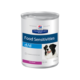 Hill`s PD d/d Food Sensitivities для взрослых собак при пищевой непереносимости и аллергии, зуде, наружном отите, утка, консервы 370&nbsp;г