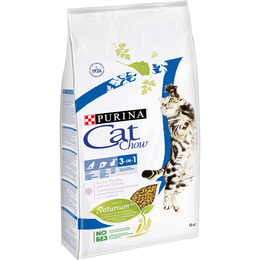 Cat Chow Adult 3in1&nbsp;для взрослых кошек, здоровые зубы + выведение шерсти + профилактика мочекаменной болезни, птица/индейка, 15&nbsp;кг