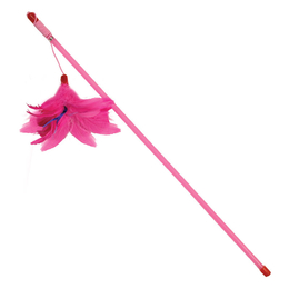 Триол Удочка-дразнилка Розовые перья, игрушка для кошек, 48 см