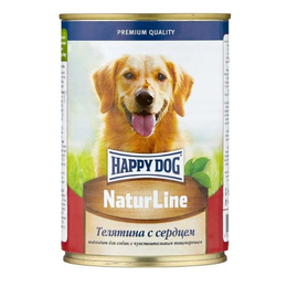 Happy Dog Nature Line для взрослых собак с чувствительным пищеварением, телятина/сердце, 400&nbsp;г