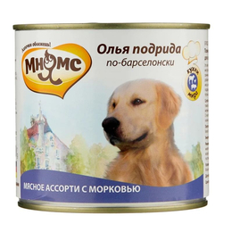 Мнямс для привередливых собак, для поддержания иммунитета, Олья Подрида по-Барселонски (мясо/морковь), консервы 600 г