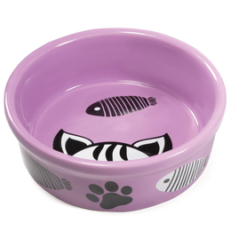Миска «Котофей» керамическая для кошек, 250 мл, фиолетовая