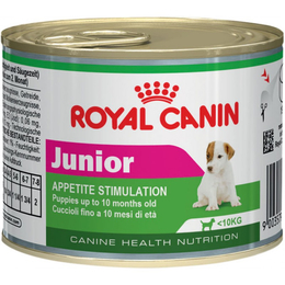 Royal Canin Junior для щенков всех пород, стимуляция аппетита, мясо, консервы 195 г