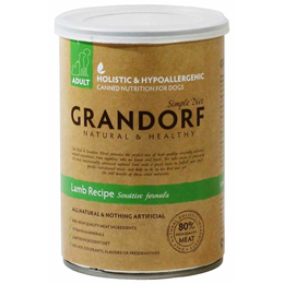 Grandorf Simple Diet Lamb Adult для взрослых собак с чувствительным пищеварением, ягненок, консервы 400&nbsp;г