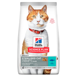 Hill`s SP Young Adult Sterilised Cat для стерилизованных кошек до 6&nbsp;лет, здоровье почек + контроль веса, тунец, 10&nbsp;кг