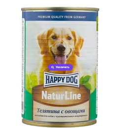 Happy Dog Nature Line для взрослых собак с чувствительным пищеварением, телятина/овощи, 400 г