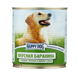 Happy Dog Nature Line для взрослых собак, для здоровья кишечника, баранина/печень/рубец/сердце/рис, консервы 750&nbsp;г