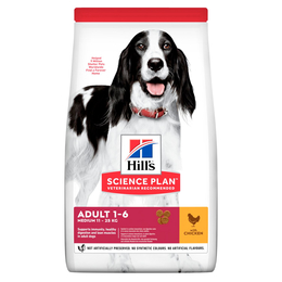 Hill`s SP Adult Advanced Fitness Medium для взрослых собак средних пород, для поддержания иммунитета, курица, 12 кг