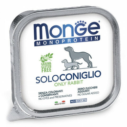 Monge Dog Monoprotein Solo Grain Free беззерновой для взрослых собак всех пород при пищевой аллергии, кролик, консервы 150&nbsp;г