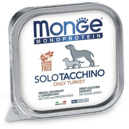 Monge Dog Monoprotein Solo Grain Free беззерновой для взрослых собак всех пород при пищевой аллергии, индейка, консервы 150 г