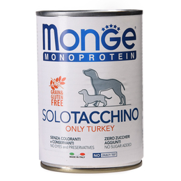 Monge Dog Monoprotein Solo Grain Free беззерновой для взрослых собак всех пород при пищевой аллергии, индейка, консервы 400&nbsp;г