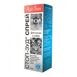 Стоп-Зуд спрей для лечения воспалительных и аллергических заболеваний кожи и отитов у собак и кошек, 30 мл