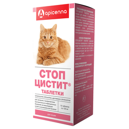 Стоп-Цистит для профилактики и лечения болезней мочевыводящих путей и мочекаменной болезни у кошек, 15 таблеток