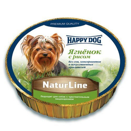 Happy Dog Nature Line Adult для взрослых собак мелких пород с чувствительным пищеварением, ягненок/рис, консервы 85 г