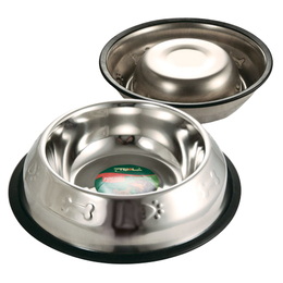 Миска металлическая с тиснением на резинке для собак, 1600&nbsp;мл