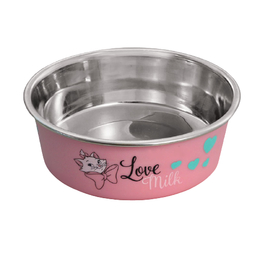 Миска «Disney Marie &amp; Milk» металлическая на резинке для кошек, 250 мл, розовая