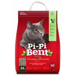 Pi-Pi-Bent «Сенсация Свежести», наполнитель комкующийся для кошачьих туалетов, 24&nbsp;л (10&nbsp;кг)