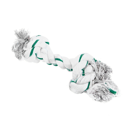 Beeztees Канат с двумя узлами бело-зеленый, игрушка для собак, мятный вкус, 20&nbsp;см