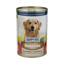 Happy Dog Nature Line для взрослых собак с чувствительным пищеварением, телятина/индейка, 410 г