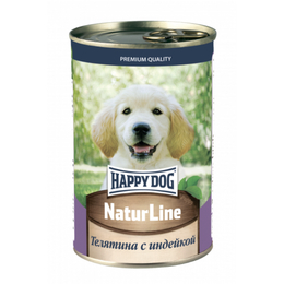Happy Dog Puppy &amp; Junior для щенков, кормящих и беременных собак всех пород, поддержание иммунитета, телятина/индейка, консервы 410 г