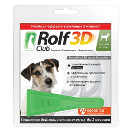 Rolf Club 3D капли для собак весом 4—10 кг, 1 пипетка