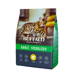 Mr.Buffalo Sterilized для стерилизованных кошек, курица, 1,8&nbsp;кг
