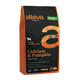 Alleva Natural Medium для щенков средних пород с курицей и тыквой, 2кг