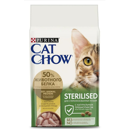 Cat Chow Adult Sterilised Special Care для стерилизованных кошек, крепкие мышцы + контроль веса, курица, 1,5&nbsp;кг
