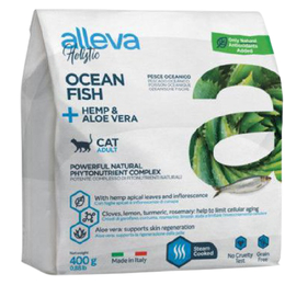 Alleva Holistic беззерновой для кошек, с океанической рыбой, коноплей и алое вера, 0,4&nbsp;кг