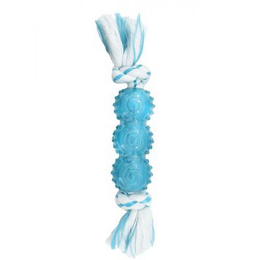 CanineClean игрушка для собак Палочка синтетическая резина с канатом с ароматом мяты,голубой 25 см