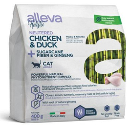 Alleva Holistic беззерновой, для кастрированных кошек, c курицей, уткой и женьшенем, 0,4&nbsp;кг