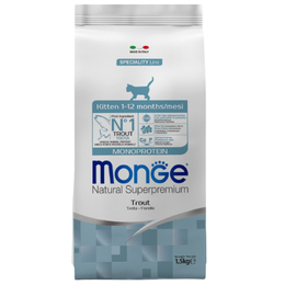 Monge Cat Kitten Monoprotein для котят, иммунитет + развитие мышц, форель, 1,5кг