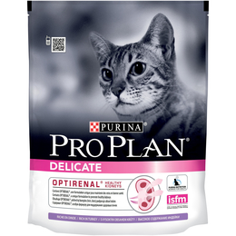 Pro Plan Delicate OptiRenal для кошек с чувствительным пищеварением + здоровье почек, индейка, 400&nbsp;г