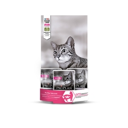 Pro Plan Delicate OptiDigest для кошек с чувствительным пищеварением, индейка, 1,5 кг + влажный пауч 3x85 г