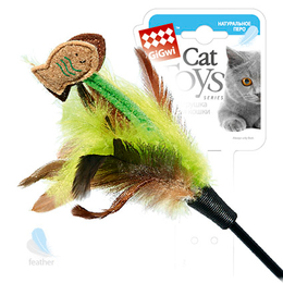 GiGwi Дразнилка с рыбками и перьями, игрушка для кошек