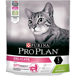 Pro Plan Delicate OptiDigest для кошек с чувствительным пищеварением, ягненок, 400&nbsp;г