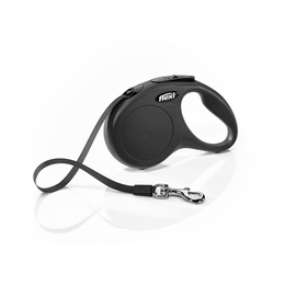 Flexi New Classic S Рулетка-поводок для собак весом до 15 кг (черный), 5 м