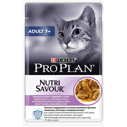 Pro Plan Longevis Adult 7+ для пожилых кошек, индейка, соус, пауч 85 г