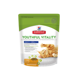 Hill`s SP Adult 7+ Youthful Vitality для пожилых кошек с 7 лет, здоровье кишечника + развитие мозга, курица, 250 г