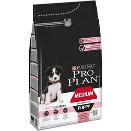 Pro Plan Medium Puppy sensitive skin для щенков средних пород с чувствительной кожей, лосось, 1,5 кг
