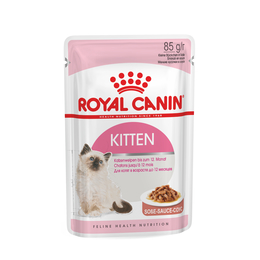 Royal Canin Second age Kitten для котят до 12 месяцев, иммунитет + здоровье кишечника, мясо, кусочки в соусе, пауч 85 г