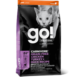 Go! Solutions Carnivore Grain-Free беззерновой для кошек всех возрастов, кормящих и беременных, 4 мяса: курица/индейка/утка/лосось, 7,26 кг