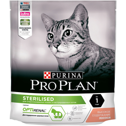 Pro Plan Adult Sterilised OptiRenal для стерилизованных кошек, здоровье почек, лосось, 400&nbsp;г