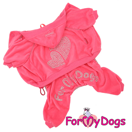 For My Dogs костюм велюровый розовый с капюшоном (18)