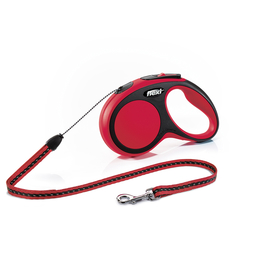 Flexi New Comfort S Рулетка-поводок для собак весом до 12 кг (черный/красный), 5 м