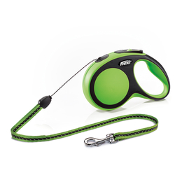 Flexi New Comfort S Рулетка-поводок для собак весом до 12 кг (черный/зеленый), 8 м